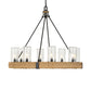 Palm Royal - 8 Light Indoor-Outdoor Chandelier - Black / Light Brown