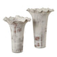 Ruffled Petal - White Vases (Set of 2)