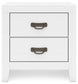 Binterglen - Two Drawer Night Stand - White