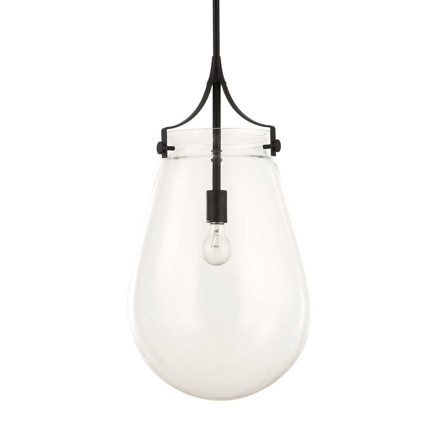 Dewdrop - 1 Light Glass Shade Pendant - Black