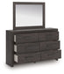 Prendonea - Dresser and Mirror - Charcoal