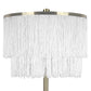 "Tassel Elegance I" Metal Floor Lamp - Soft Gold / White Marble