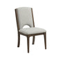 Athens - Upholstered Dining Chair (Set of 2) - Light Gray / Chocolate Brown