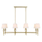 Arques - 8 Light Linear Chandelier - White / Gold