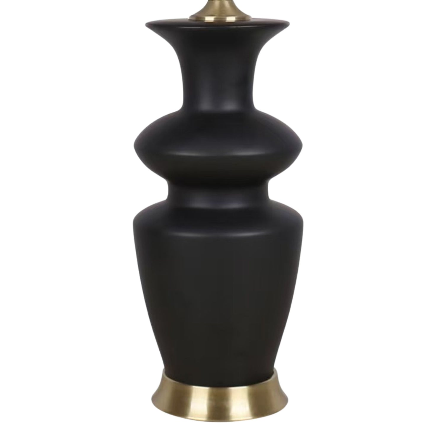 "Elegance Radiance" Ceramic Table Lamp (Set of 2) - Black / Soft Gold