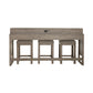 Bartlett Field - 4 Piece Living Room Set (Console Bar Table & 3 Console Stools) - Dusty Taupe