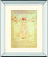 Vituvian Man By Leonardo Da Vinci - Mirror Framed Print Wall Art - Beige