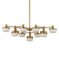 Wedge - 12 Light LED Brass Chandelier - White / Gold