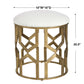 Trellis - Geometric Accent Stool - White & Gold