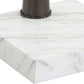 Pelton - Marble Glass Drink Table - Bronze / White