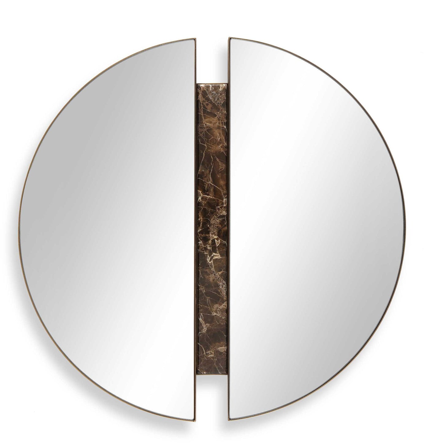 Hanover - Divided Round Mirror - Bronze / Brown