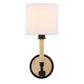 Franconia - 1 Light Wooden Sconce - Black / Light Brown