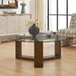 Ignis - Round Glass Coffee Table - Brown / Woodtone