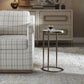 Mercier - Round Marble Accent Table - Brass / White