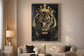 Crowned Noir II Gloss Canvas With Glitter In Frame - Black / Gold