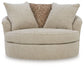Steelwater Retreat - Oversized Swivel Accent Chair - Latte