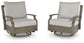 Rainier Ranch - Swivel Glider Chair With Cushion - Brown / Beige