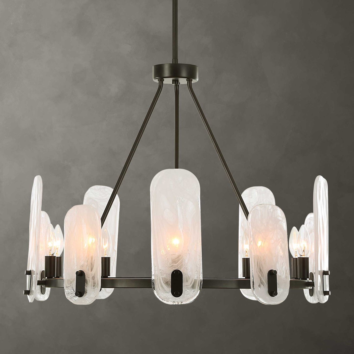 Ellipse - 10 Light Chandelier - Dark Bronze