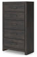 Hollivern - Five Drawer Chest - Dark Gray
