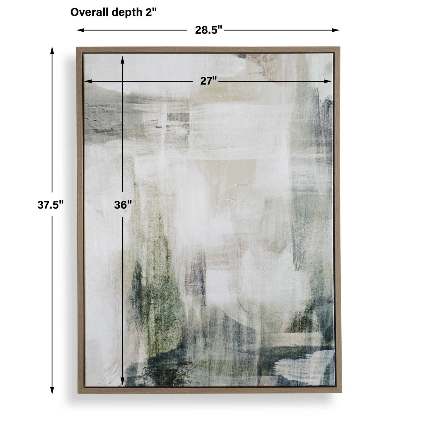Subliminal Drift - Framed Modern Art - Black / Brown / Gray / Green / White