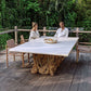 Stonewood - Indoor-Outdoor Ping-Pong Dining Table - White / Woodtone