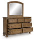 Feddinger - Dresser And Mirror - Medium Brown