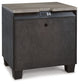 Foyland - Two Drawer Night Stand - Black / Brown