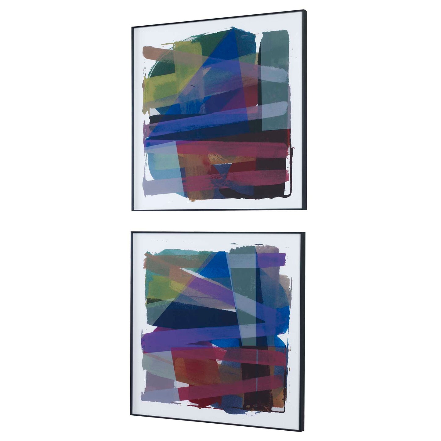 Vivacious - Abstract Framed Prints (Set of 2) - Blue