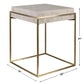 Inda - Modern Accent Table - Beige & Gold