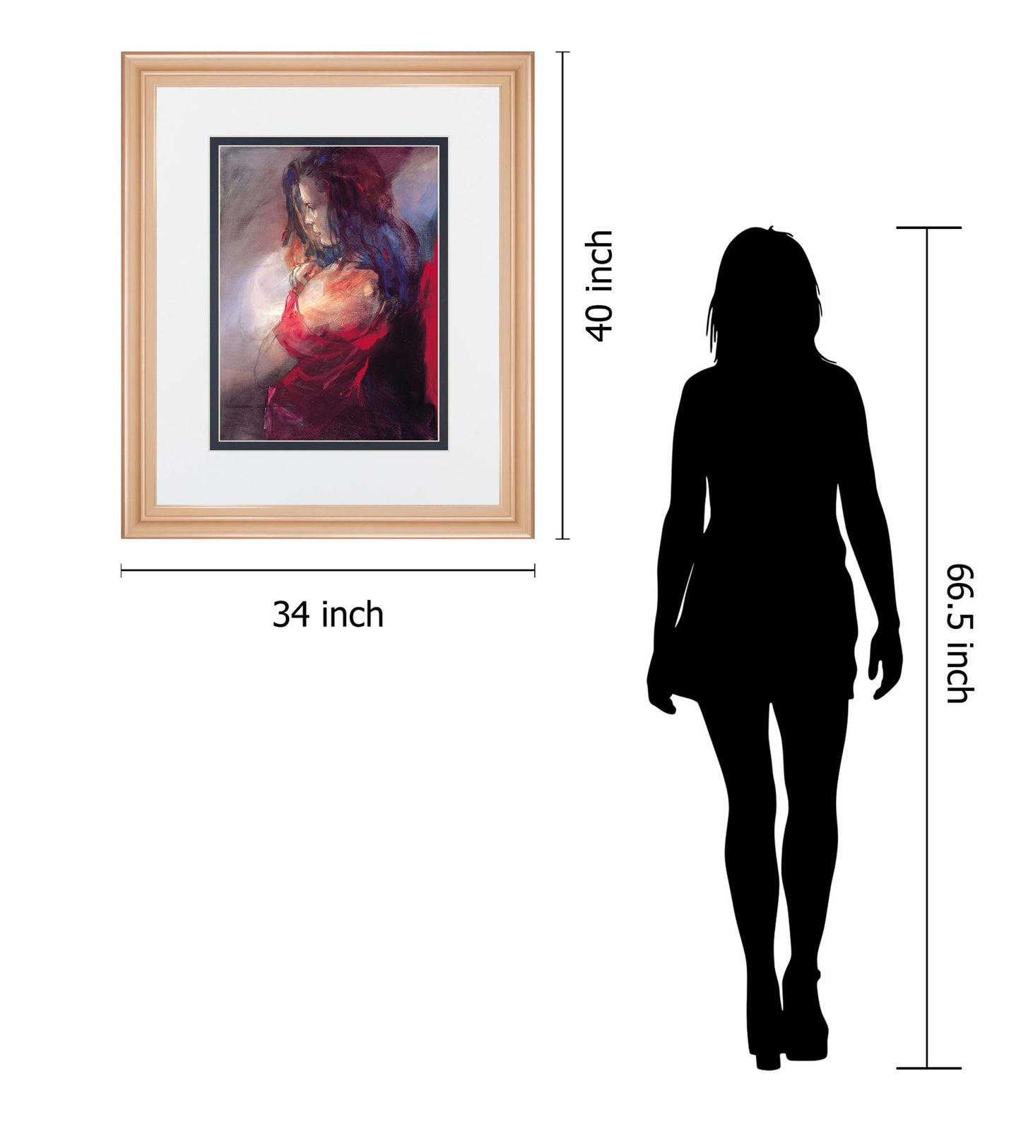 Odalisque Il By Christine Comyn - Framed Print Wall Art - Yellow