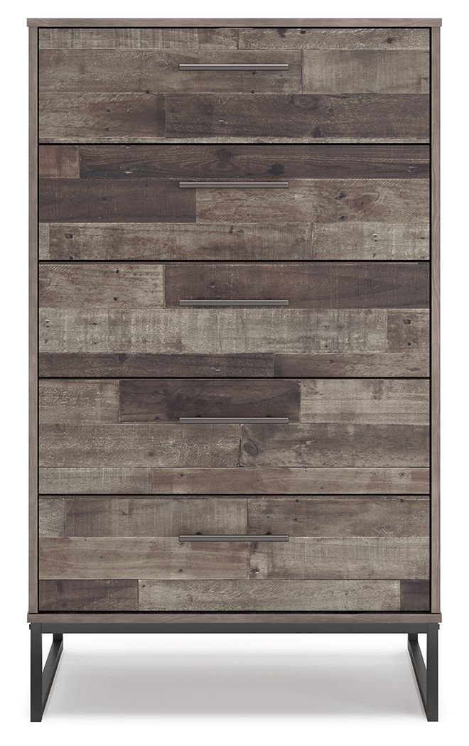 Neilsville - Five Drawer Chest - Black / Gray
