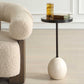 Odesa - Marble Accent Table - Black / White