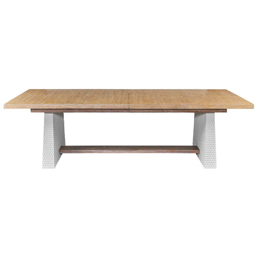 Hewn - Trestle Extension Dining Table - White / Woodtone
