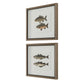 The Catch - Framed Fish Prints (Set of 2) - Black / Brown / Gray / Green / Orange / Woodtone