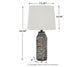 Mahima - Paper Table Lamp (Set of 2) - Black / White