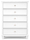 Fortman - Five Drawer Chest - White