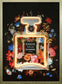 Neon Bloom Aura - 21" x 29" Framed Wall Art - Black