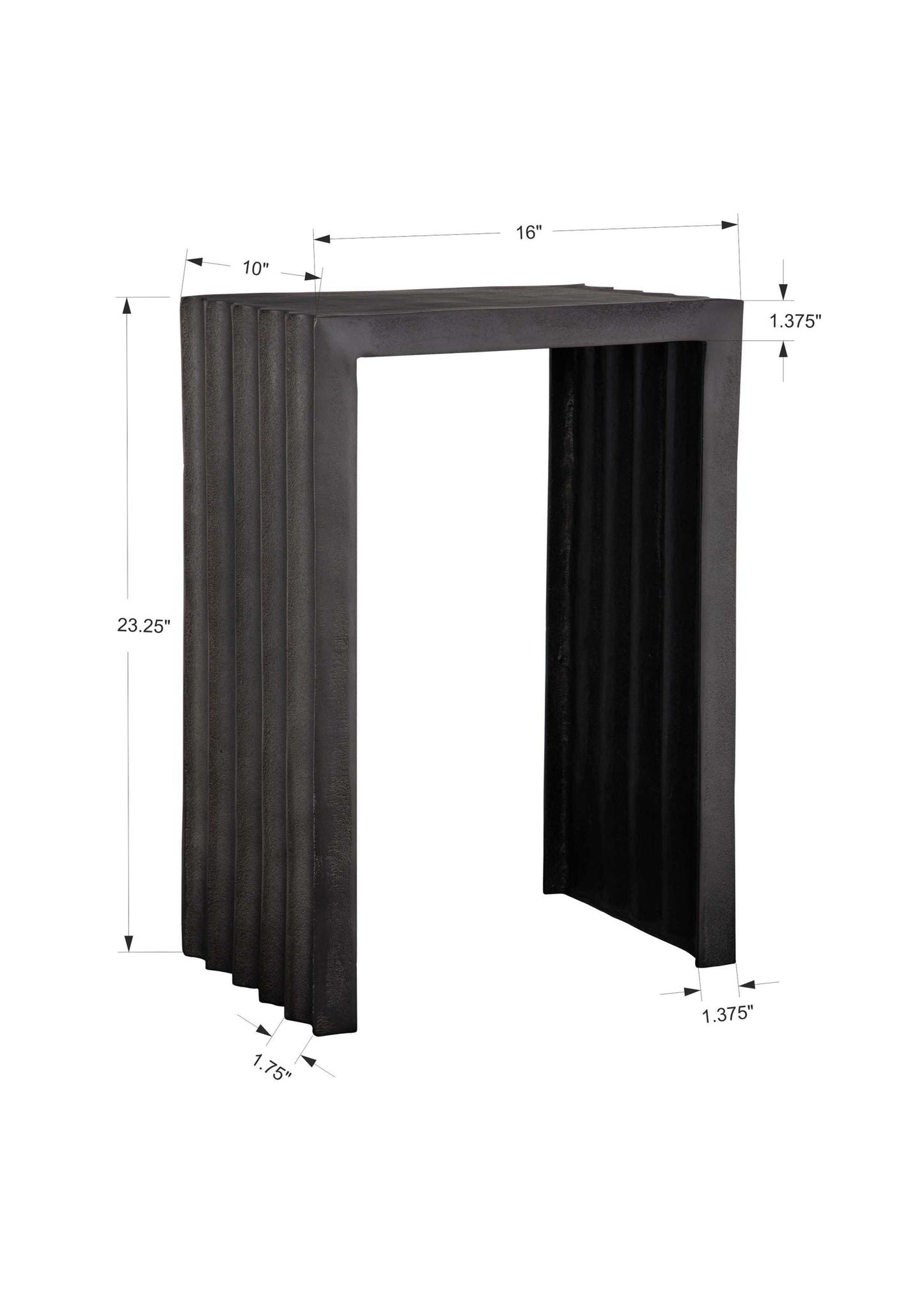 In The Groove - Aluminum Accent Table - Black