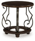 Frallyn - Round End Table - Dark Brown