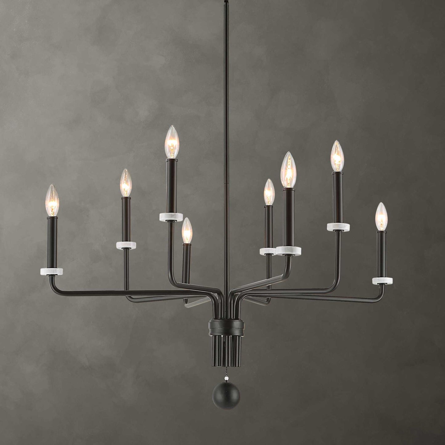 Ebony - Elegance 8 Light Chandelier - Black