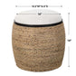 Island - Straw Accent Stool - White & Light Brown