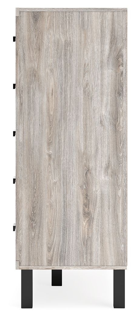 Vessalli - Five Drawer Wide Chest - Black / Gray