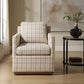 Basie - Casual Linen Swivel Chair - White