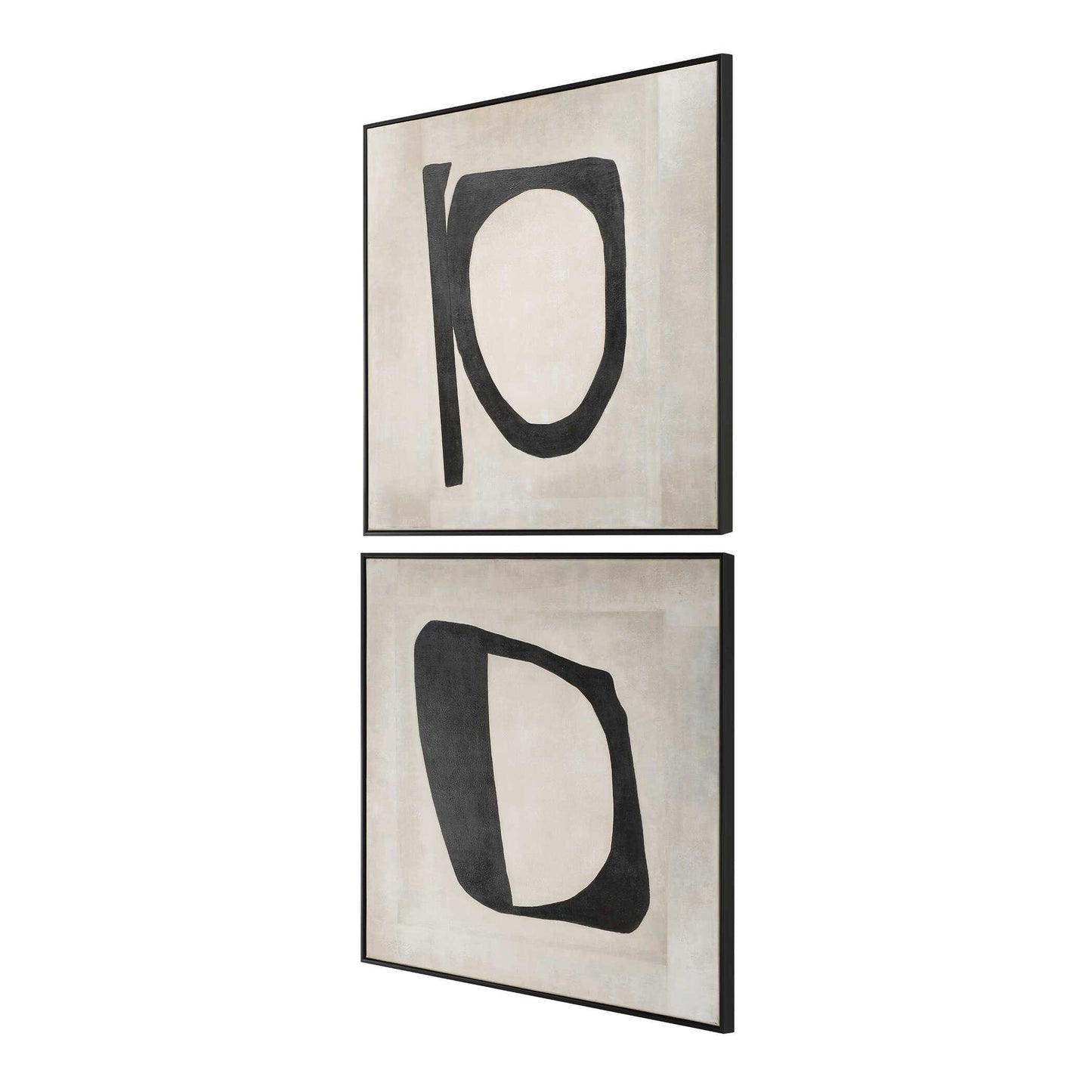 Characters - Abstract Art (Set of 2) - Black / Beige