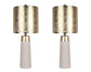 "Luxe Radiance" Ceramic Table Lamp (Set of 2) - Off White / Gold