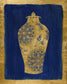Small - Sapphire And Gold Urn II By Tava Studios - Blue