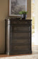Wickenger - Five Drawer Chest - Dark Brown