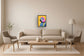 Neon Beats Macaw - 21" x 29" Framed Wall Art - Yellow