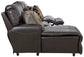 Como - 3 Piece Italian Leather Match Reclining Sectional