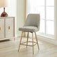 Bramwell - Upholstered Counter Stool - Gray / Gold